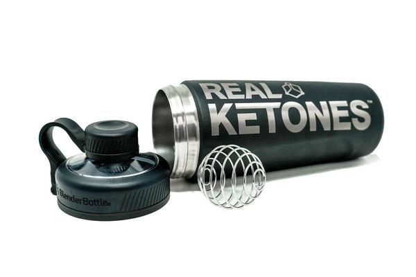 Real Ketones - Matte Black - Stainless Steel BlenderBottle®